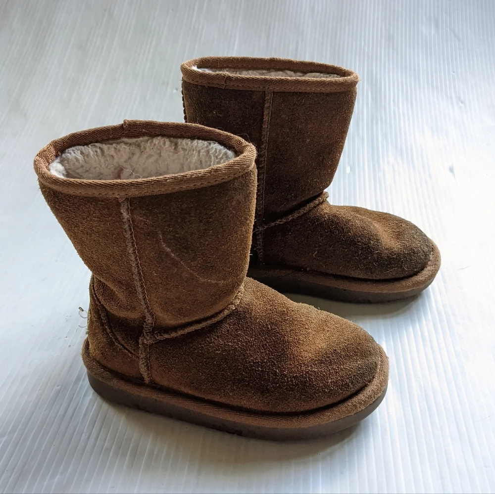 KOOLABURRA by UGG girls chestnut suede fur lined winter boots